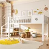 Nízká palanda Merax s horním lůžkem 90×200 cm s kovovým Náhled obrázku produktu 2