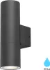 LED Wandleuchte doppelt rund - GU10 Fassung - IP44 - Produktbild-Vorschau 2