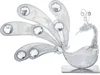 Deko Pfau aus Metall mit Glitzer Blick links Produktbild-Vorschau 1