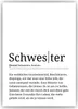 Schwester Poster Definition - Geschwister Geschenk Wandbild Produktbild-Vorschau 1