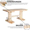 Gartengarnitur "Rustikal" - Lärche 200 cm Produktbild-Vorschau 7