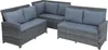 Polyrattan Sitzgruppe Essgruppe Couch Sofa Set Lounge Produktbild-Vorschau 2