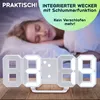 Moderne digitale 3D LED-Tisch- & Wanduhr mit Wecker, Produktbild-Vorschau 5