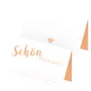 itenga 24 x Tischkarten "Schön dass du da bist" apricot Produktbild-Vorschau 1