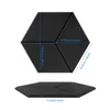 A top-down and side view of black hexagonal acoustic panels with dimensions indicated. Produktbild-Vorschau