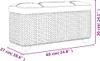 A line drawing of a storage bench with dimensions indicated. Podgląd zdjęcia produktu