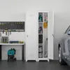 Armadio metallico per scope bianco 165 cm con ripiani e Anteprima dell’immagine prodotto 7