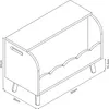 A line drawing of a toy chest with dimensions indicated. Náhled obrázku produktu