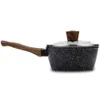 A single saucepan with a lid and a wooden handle, presented against a white background. Náhled obrázku produktu