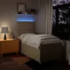 vidaXL Boxspringbett mit Matratze Creme 90x190 cm Stoff Produktbild-Vorschau 4