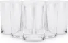 A set of six clear drinking glasses. Voir les images du produit
