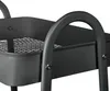 A close-up view of a dark gray multi-tiered serving cart, focusing on the curved handles and the mesh shelf. Produktbild-Vorschau