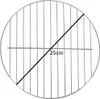 A round metal grill rack with a diagonal line indicating its diameter and the measurement '25cm'. Produktbild-Vorschau