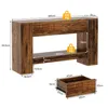 A diagram showing the dimensions and weight capacity of a console table and a drawer. Produktbild-Vorschau
