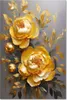 Leinwandbild Golden Pfingstrose Blume Glamour 80x120 Feeby Produktbild-Vorschau 3