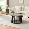 A living room scene with a couch, coffee table, and side table. Podgląd zdjęcia produktu