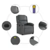 VidaXL 371785, Umelá koža, Šedá, Pena, 110 kg, 710 mm, 865 Náhľad obrázku produktu 8