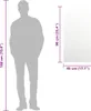 A diagram showing the dimensions of a mirror next to a silhouette of a person for scale. Produktbild-Vorschau