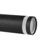 A close-up, side view of a black, cylindrical pendant light with a white band around the opening. Podgląd zdjęcia produktu