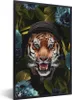 MuchoWow® MuchoWow® Gerahmtes Poster Tiger - Blumen - Produktbild-Vorschau 1