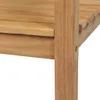 A close-up view of the corner of a wooden bench, showing the texture and joinery. Produktbild-Vorschau