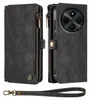 A black wallet-style phone case with a zipper and a wrist strap. Produktbild-Vorschau
