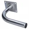 A silver metal bracket with a square mounting plate and a curved arm ending in a black cap. Produktbild-Vorschau