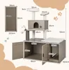 COSTWAY Kratzbaum mit Katzenklo und Höhle, 2-in-1 Produktbild-Vorschau 3
