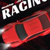 A red remote control drift car is shown from a top-down perspective, with motion blur indicating speed. The background is dark with abstract red patterns. Náhled obrázku produktu