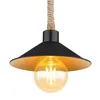 Hängeleuchte, Hanfseil, schwarz, gold, H 120 cm Produktbild-Vorschau 4