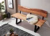 FineBuy Esszimmerbank 160x85,5x60 cm Akazie Massivholz Bank Produktbild-Vorschau 4