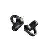 A pair of black wireless earbuds with ear hooks, shown against a white background. Voir les images du produit