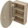 Badezimmer Hängeschrank oval mit Spiegel - Eichefarben - Produktbild-Vorschau 3