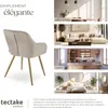Chaise MARILYN aspect velours capitonné - taupe/or, par Voir les images du produit 7