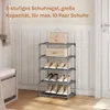 WOLTU Schuhregal schmal 5 Ebenen, Metall, für 10 Paar Produktbild-Vorschau 6