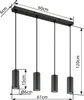 A diagram showing the dimensions of a pendant light fixture. Podgląd zdjęcia produktu