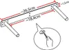 Diagram showing dimensions and installation detail of a wall shelf bracket. Náhled obrázku produktu