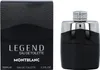A product shot of Mont Blanc Legend eau de Toilette for men, with its packaging on the left and the bottle on the right. Podgląd zdjęcia produktu
