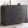 vidaXL Příborník černý 99x39x73 cm ocelový Náhled obrázku produktu 1