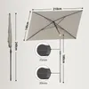 Sekey Sonnenschirm Balkonschirm 210 x 140 cm Rechteckig Produktbild-Vorschau 7