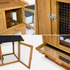 A collage of four close-up images showing different parts of a wooden animal hutch. Produktbild-Vorschau