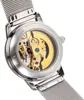 Alienwork Automatikuhr Armbanduhr Damen Silber Metall Mesh Produktbild-Vorschau 6