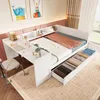 Merax divano letto 140x200 cm, con 2 cassetti, scrivania, Anteprima dell’immagine prodotto 4