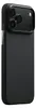 A black iPhone case with a carbon fiber texture is shown from a diagonal angle. Podgląd zdjęcia produktu