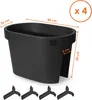 Set di 4 vasi da balcone ovali antracite - 40 x 26 cm - Anteprima dell’immagine prodotto 2