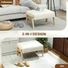 HOMCOM Sitzhocker Hocker mit weichem Sitzkissen Holzbeinen Produktbild-Vorschau 4