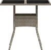 vidaXL Gartentisch mit Glasplatte Hellgrau 80x80x75 cm Poly Produktbild-Vorschau 5