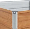 Close-up of the corner of a raised garden bed, showing the wood-grain texture and metal support. Náhled obrázku produktu