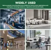 A collage of four images showing different applications of motor protector circuit breakers: a factory floor, a modern living room, a shopping mall interior, and an office workspace. Voir les images du produit