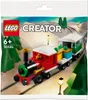 A LEGO Creator winter train set packaged in a clear plastic bag with a printed background. Produktbild-Vorschau